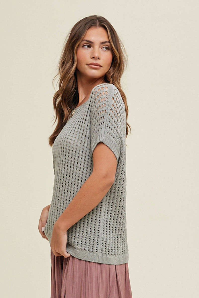 Open Knit Short Sleeve