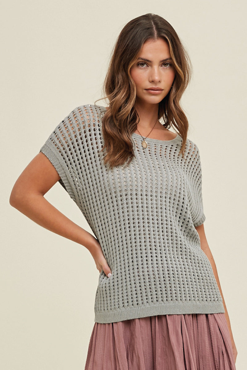 Open Knit Short Sleeve