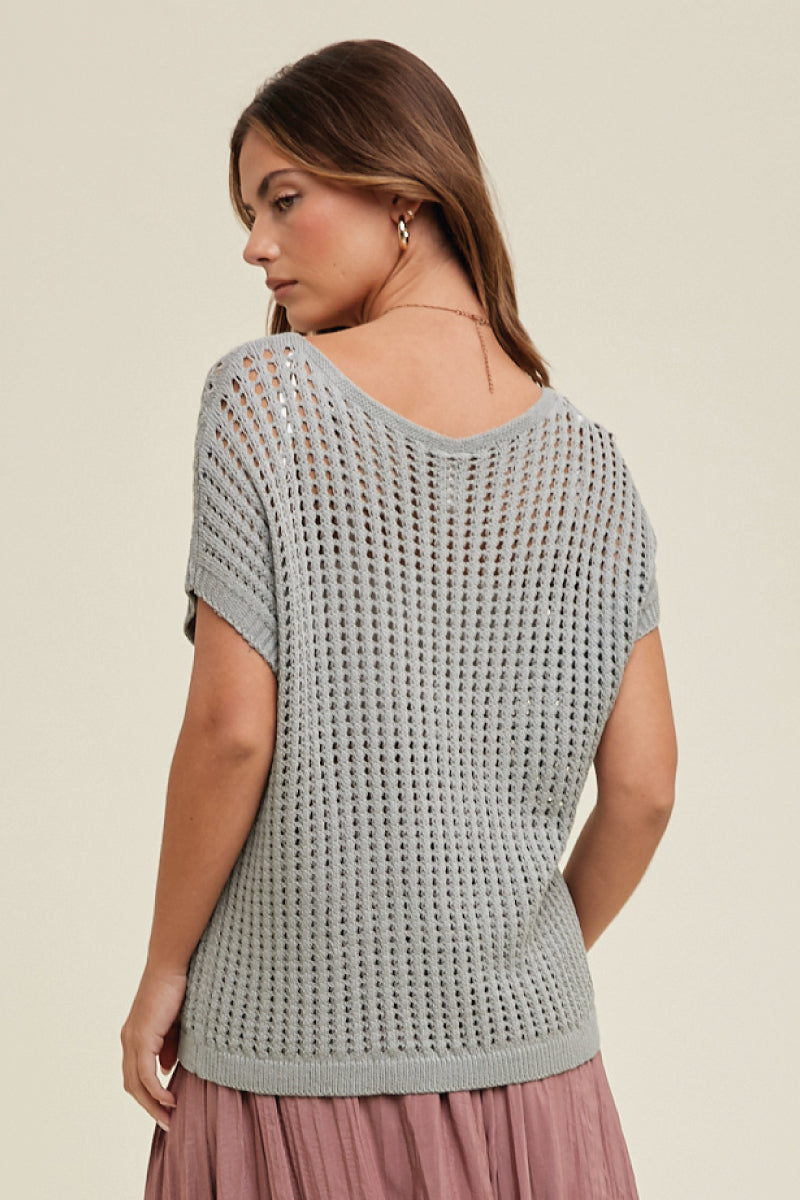 Open Knit Short Sleeve