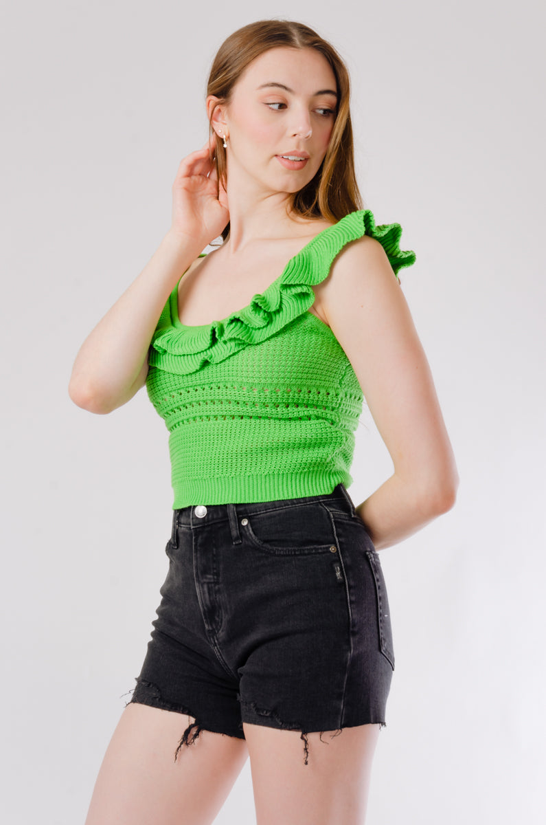 Phoebe Crochet Tank - GRN