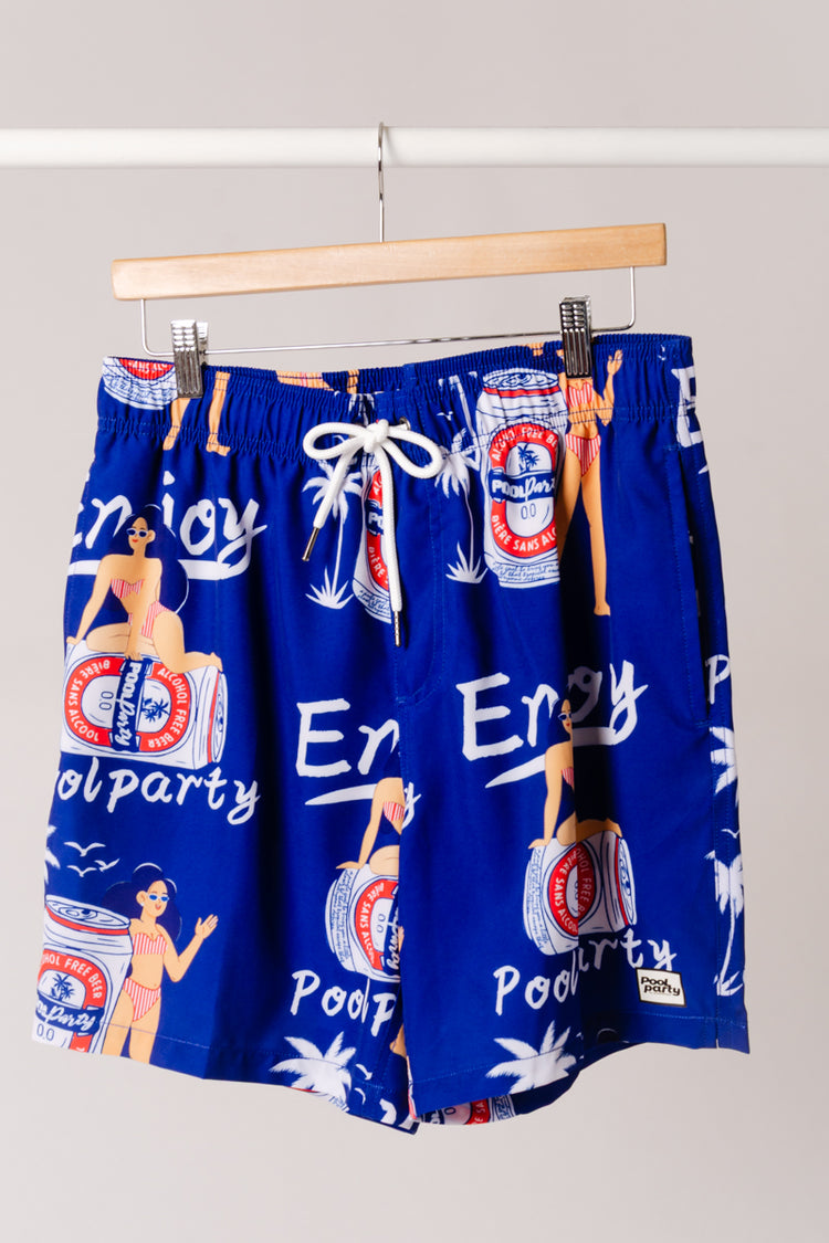 Pin-up Party Swim Shorts - BLU