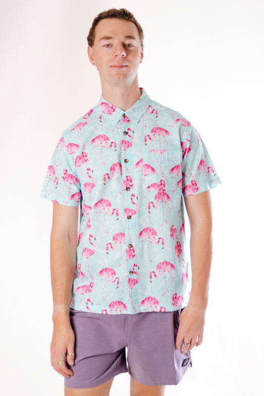 Pink&Feathered Short Sleeve Shirt - LBL