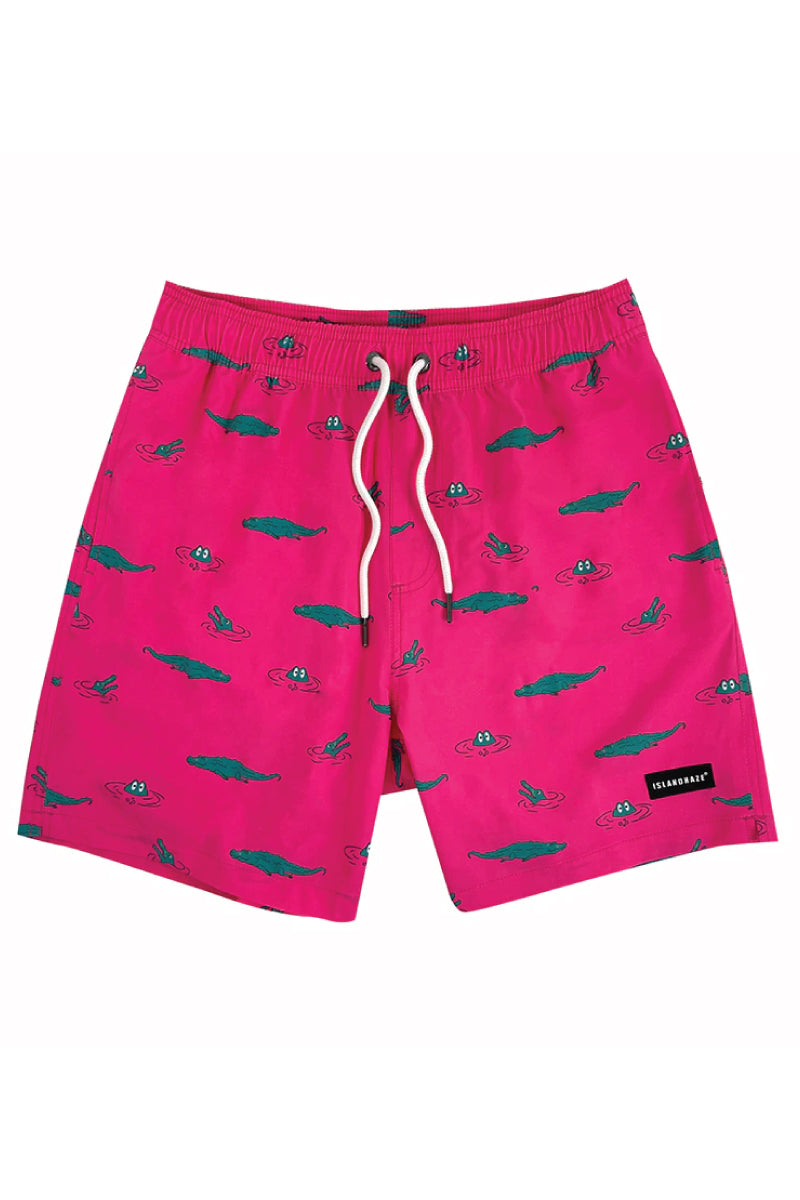 Pinky Alligator Swim Shorts - PNK