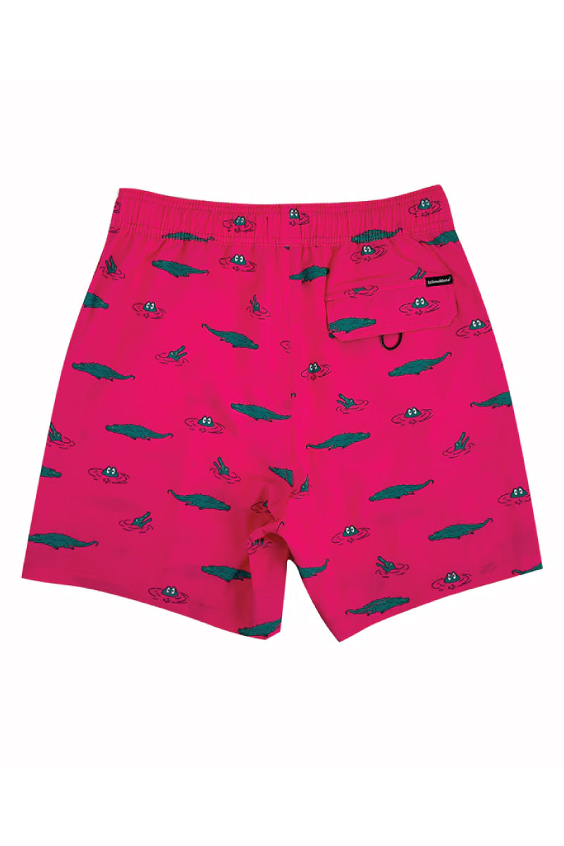 Pinky Alligator Swim Shorts - PNK