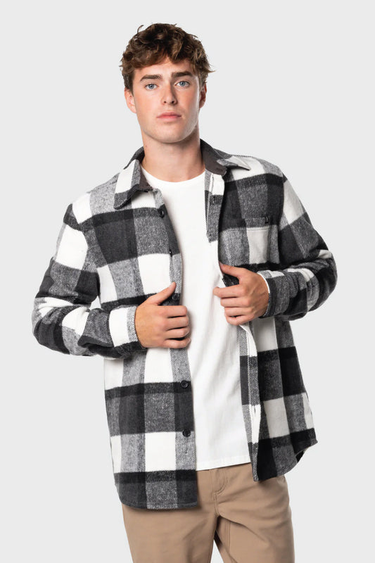 Plaid Overshirt - BLK