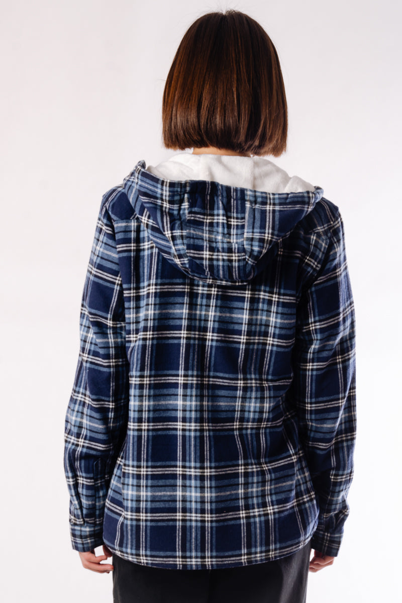 Plush Lined Flannel Jacket - NVY