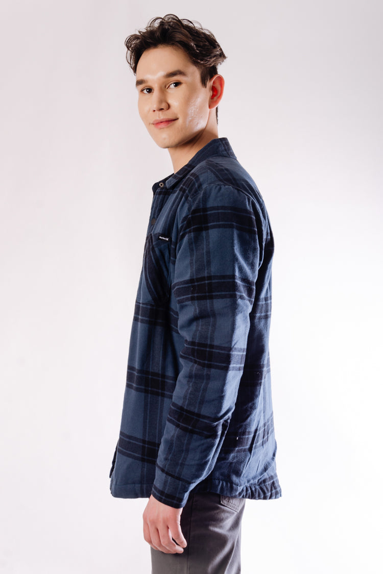 Portland Sherpa Lined Flannel Shirt - NVY