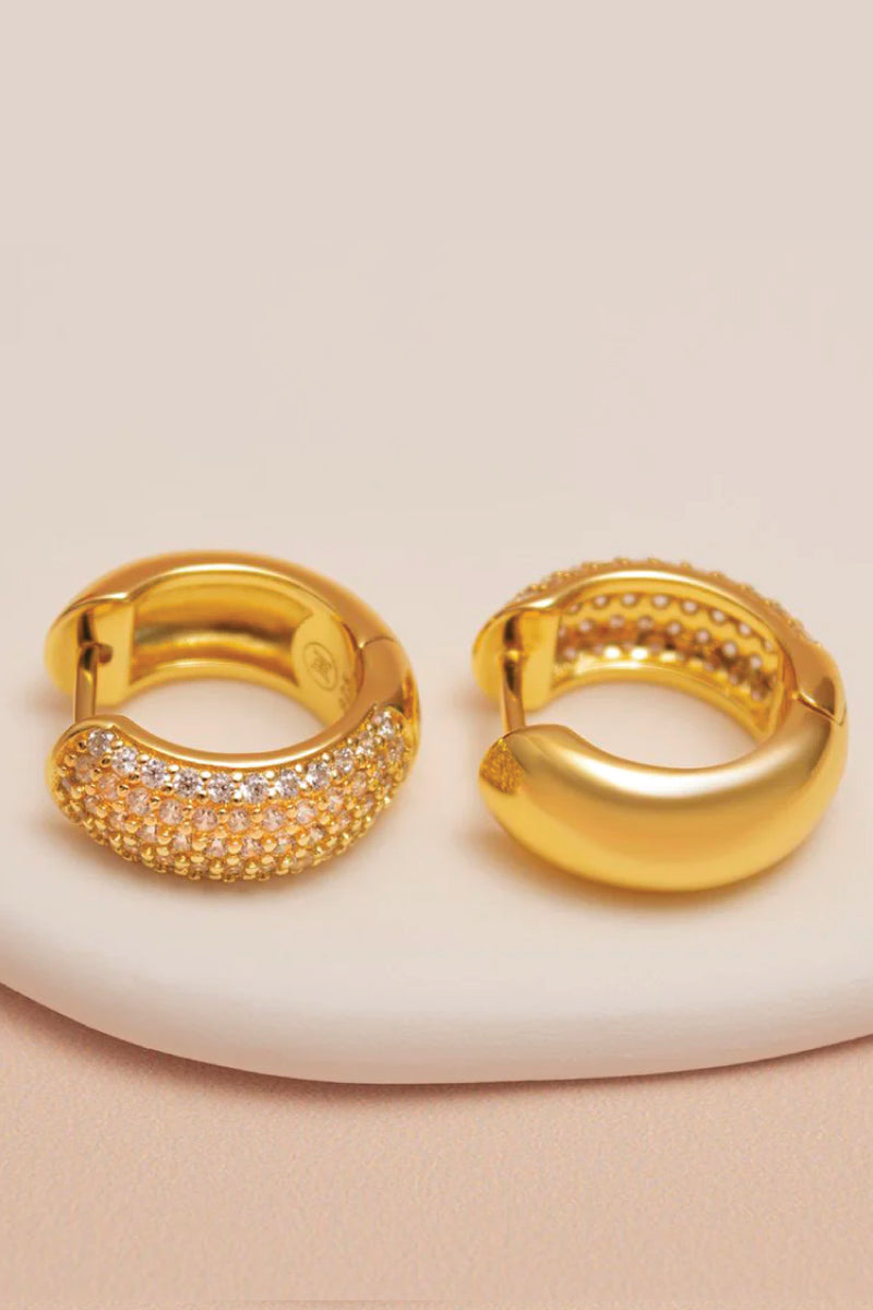 Puff Pave Reversible Hoop Earrings