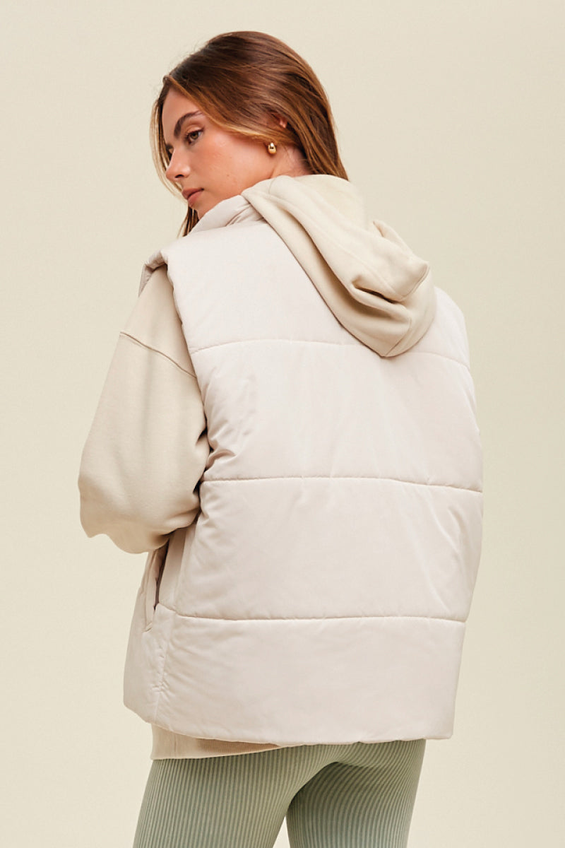 Cream shop puffer vest