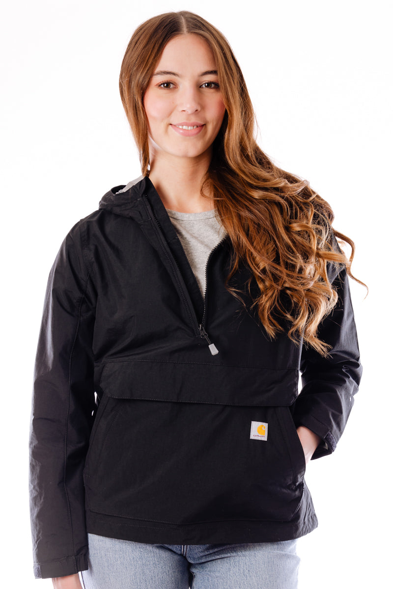 Rain Defender Loose Fit Lightweight Packable Anorak - BLK