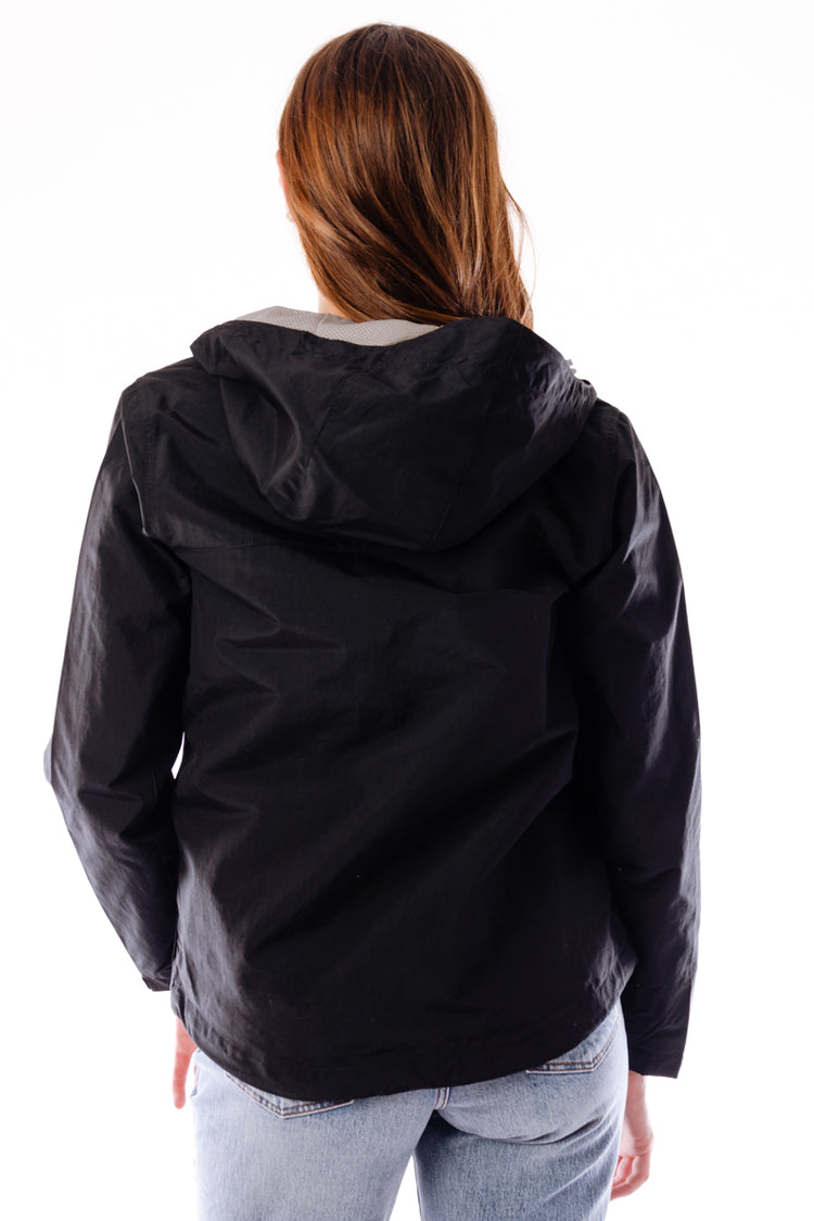 Rain Defender Loose Fit Lightweight Packable Anorak - BLK