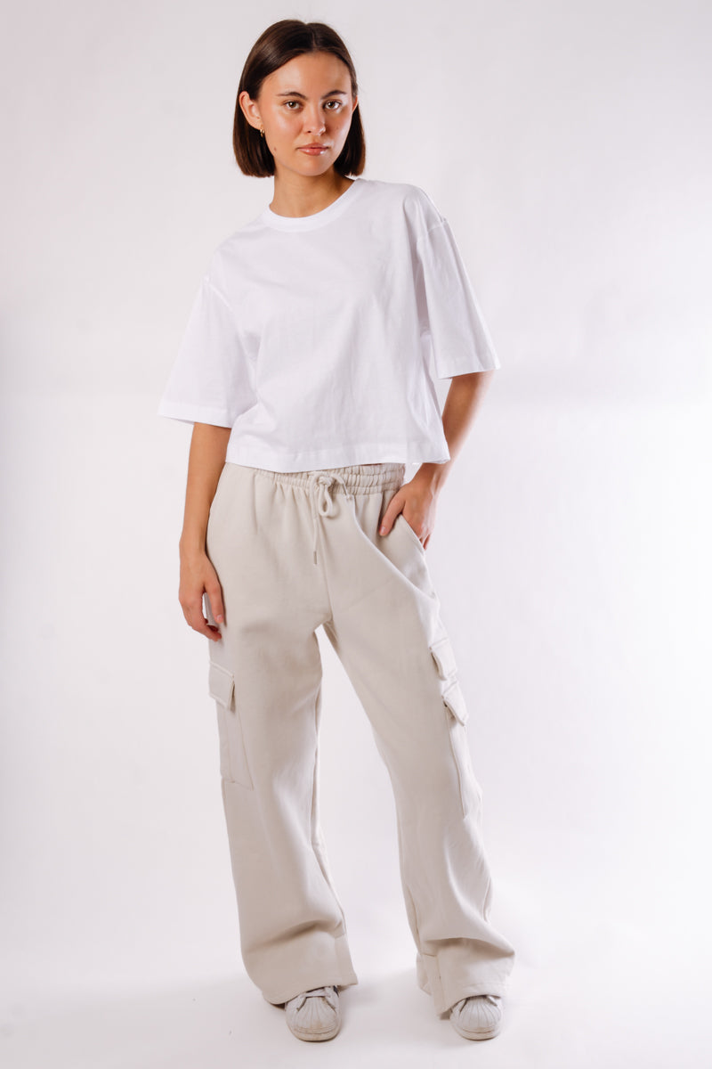 Relax Cargo Wide Leg  Pants - CRM