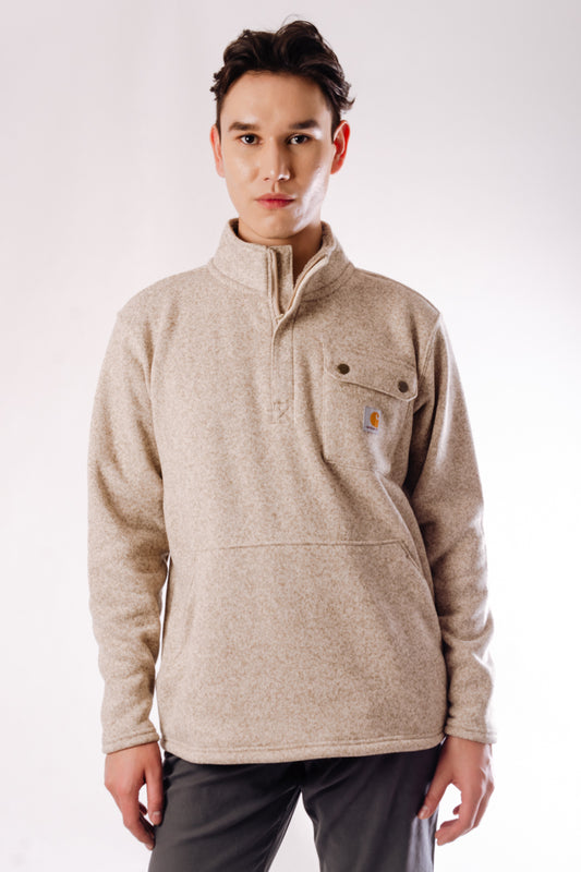 Relaxed Fit Quarterzip Sweater - OAT