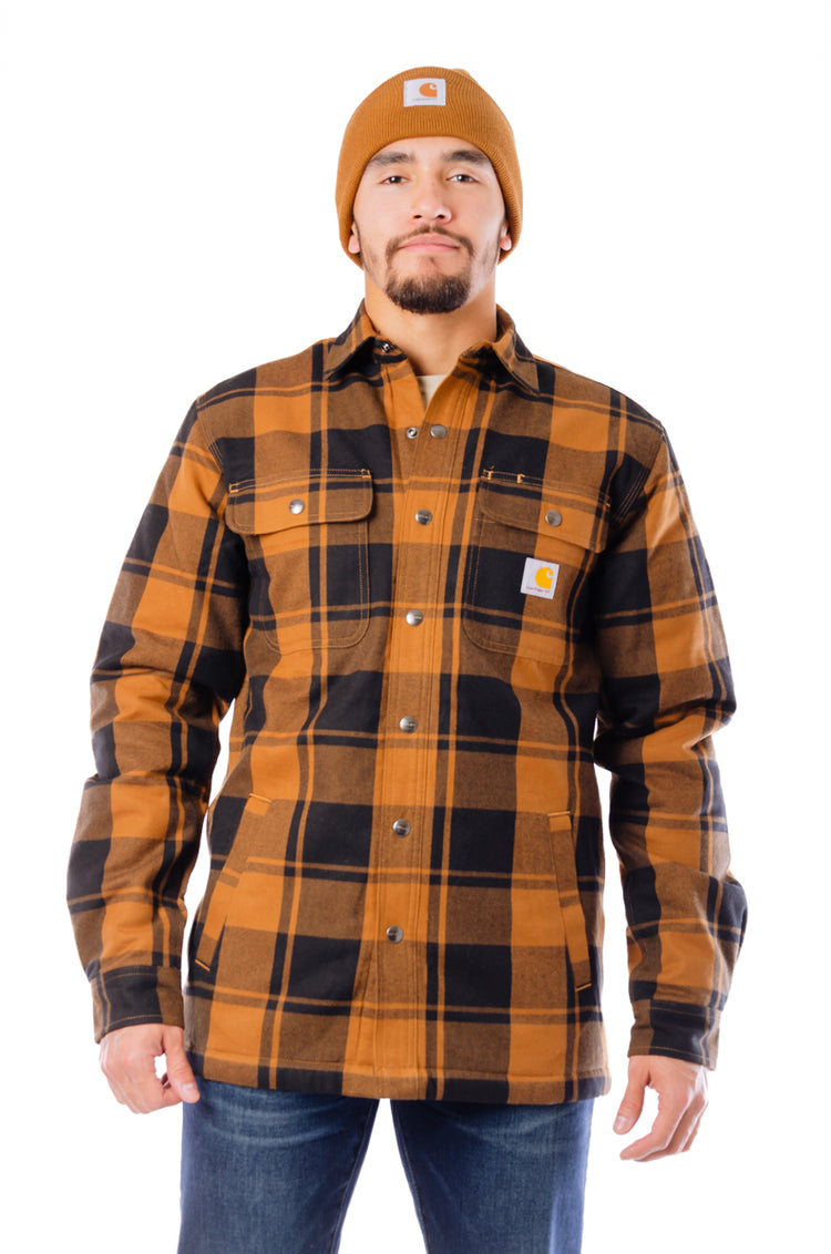 Relaxed Flannel Sherpa Jacket - BRN