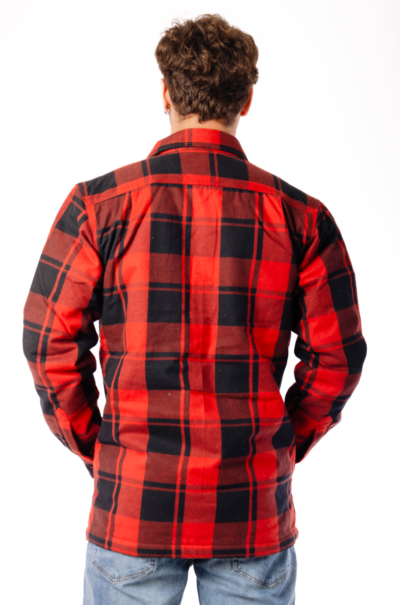 Relaxed Flannel Sherpa Lined Jacket