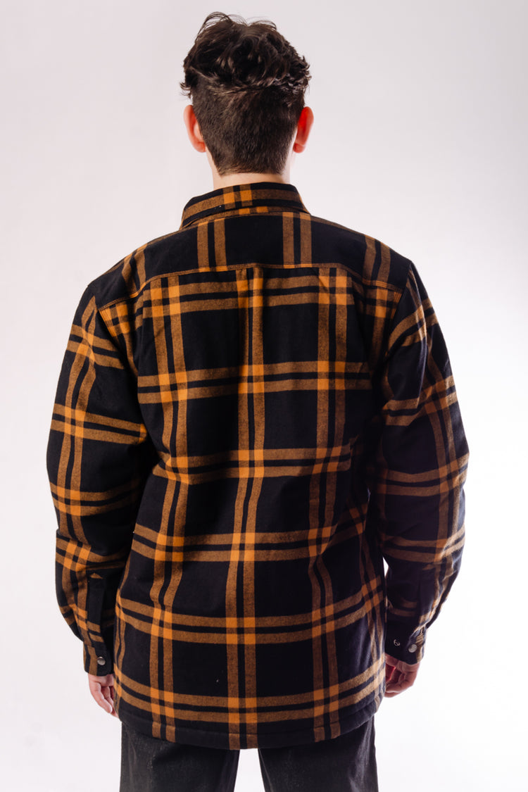 Relaxed Sherpa Lined Flannel - BLK