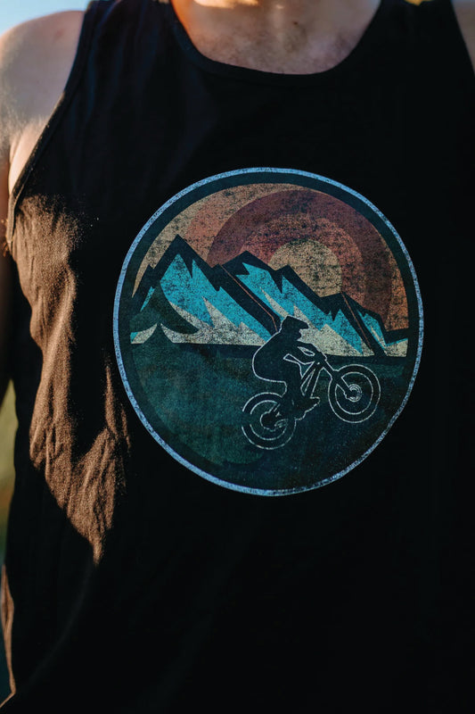 Retro Mountain Biker Tank - BLK