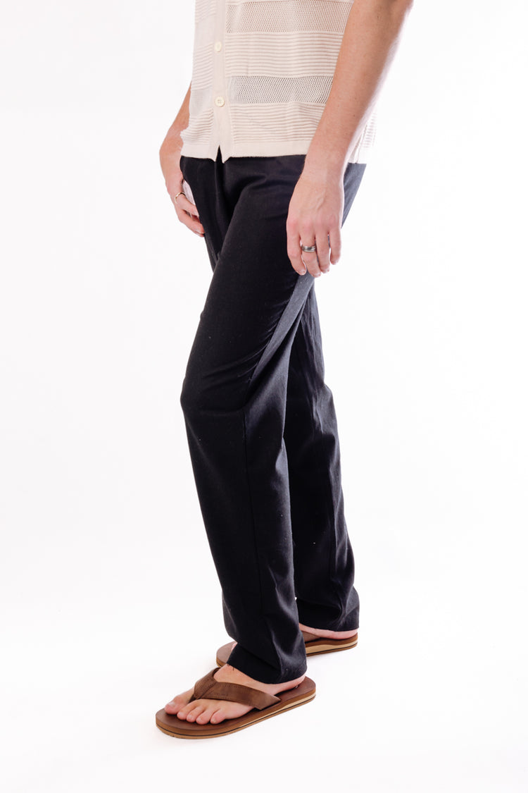 Roma Linen Pants - BLK