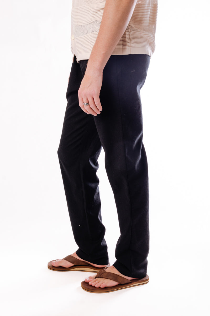 Roma Linen Pants - BLK