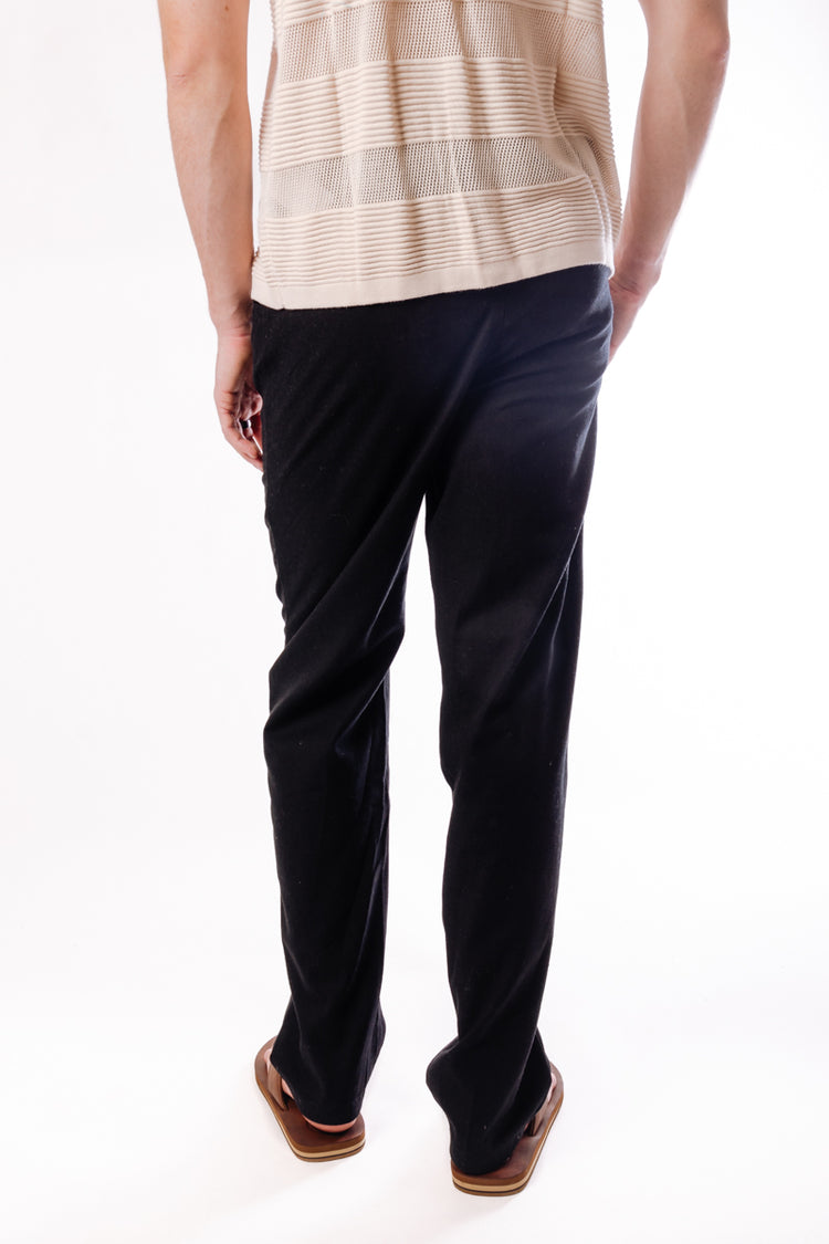 Roma Linen Pants - BLK