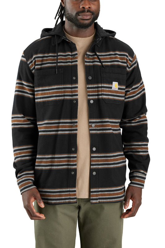 Rugged Relaxed Flannel Hoodie Shacket - BRN