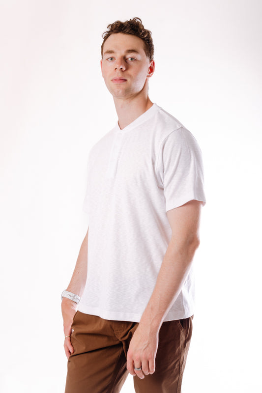 Slub Henley - White