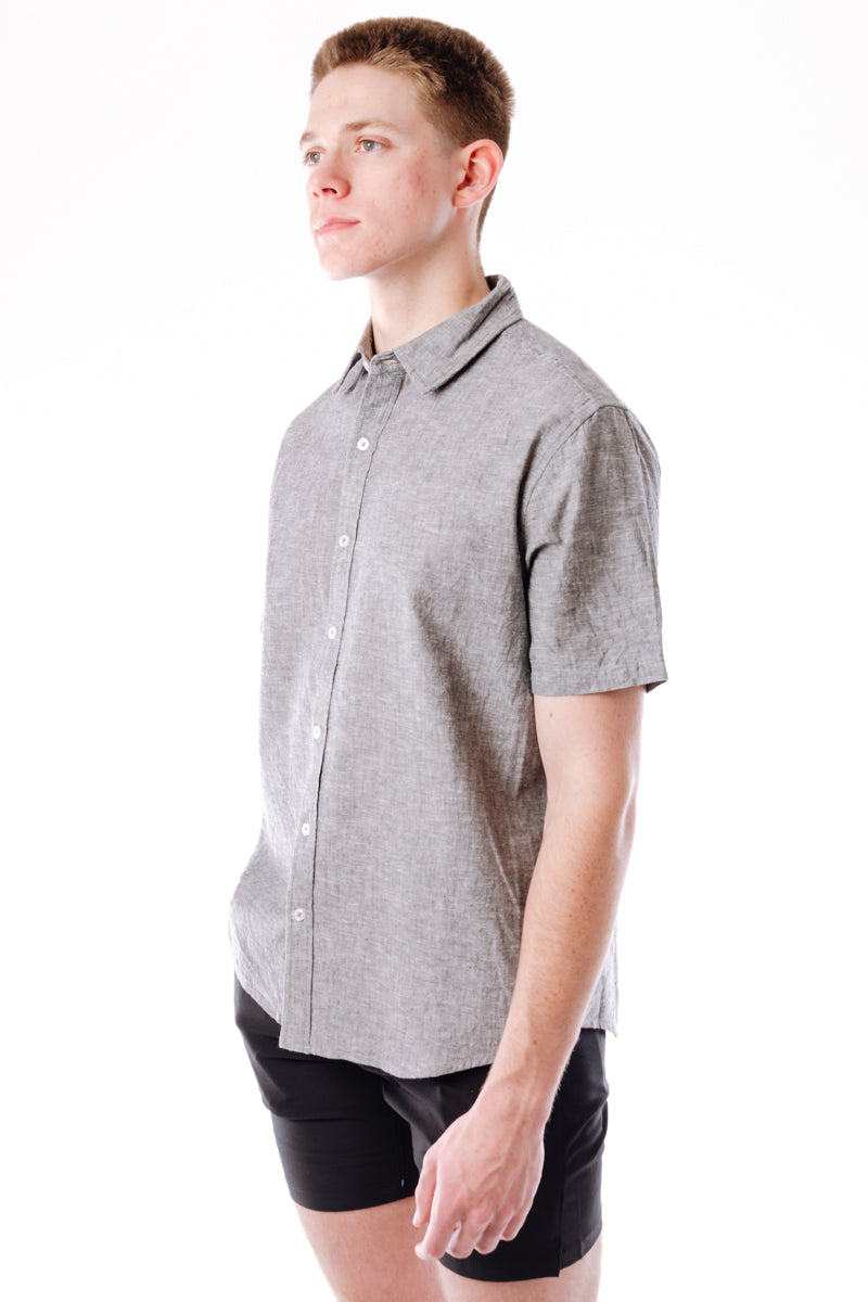 Solid Linen Short Sleeve Shirt