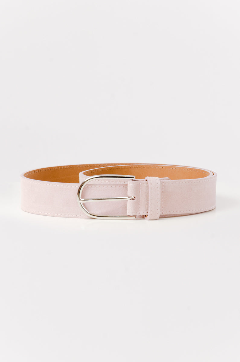 Suede Belt with Nickel Buckle