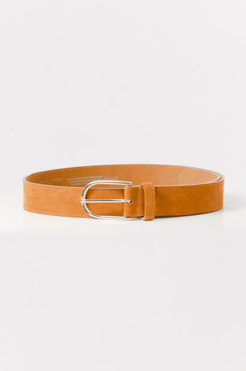 Suede Belt with Nickel Buckle