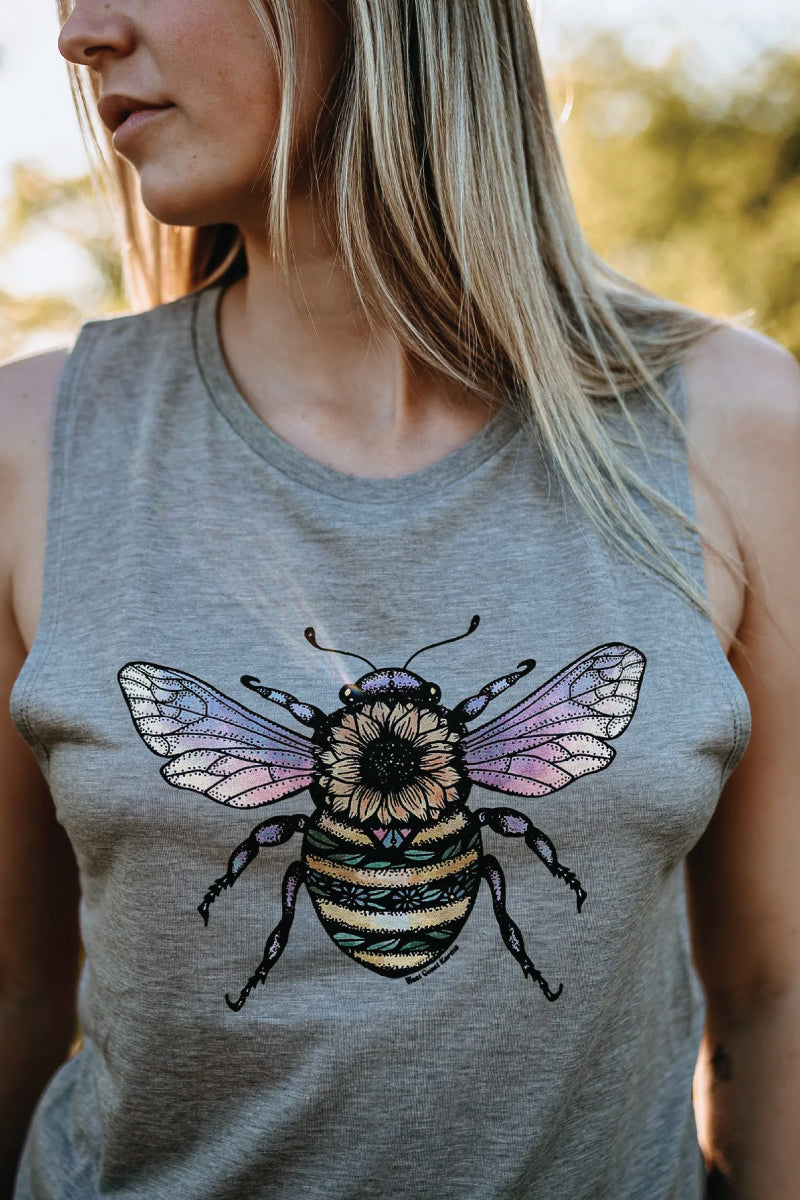 Sunflower Bee Muscle Tank