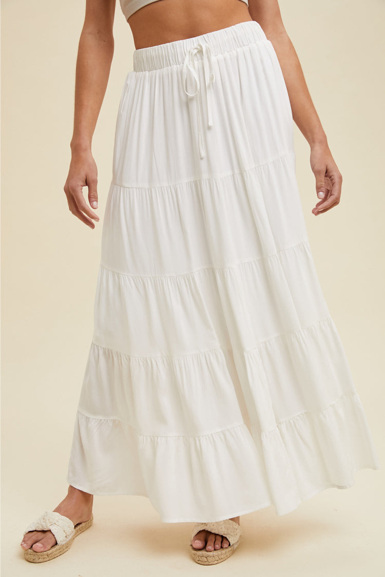 Enchanted Maxi Skirt - WHT