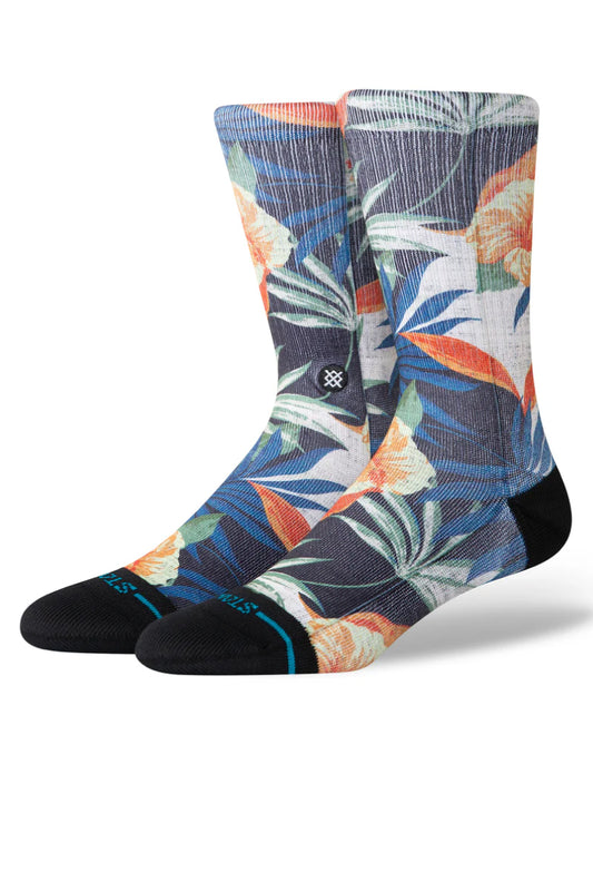 Tiki Tides Crew Sock - BLK