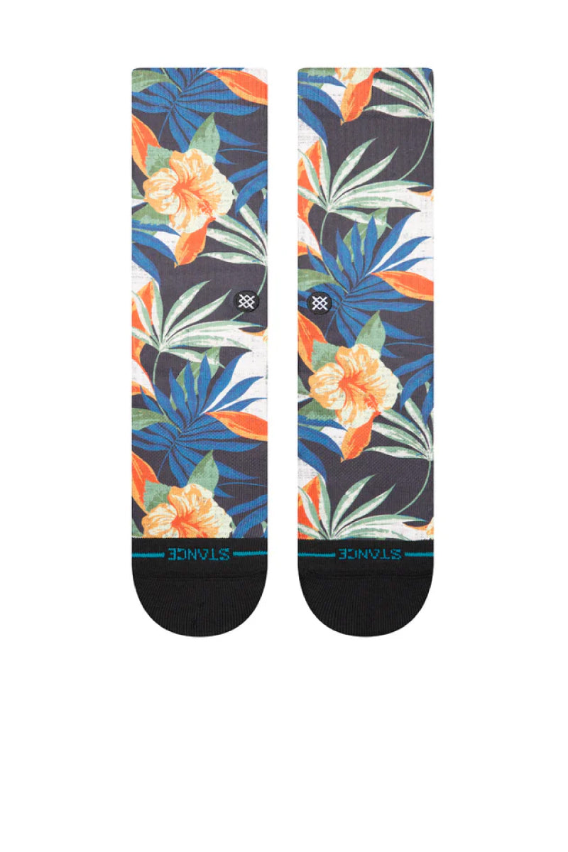 Tiki Tides Crew Sock - BLK