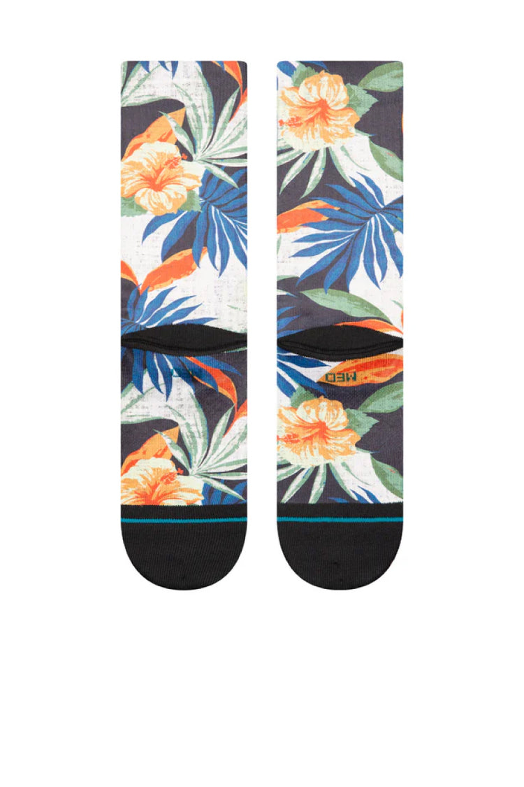 Tiki Tides Crew Sock - BLK