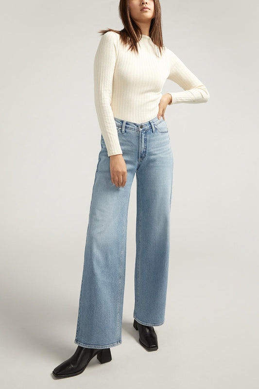 V-Front High Rise Wide Leg Jean - 31