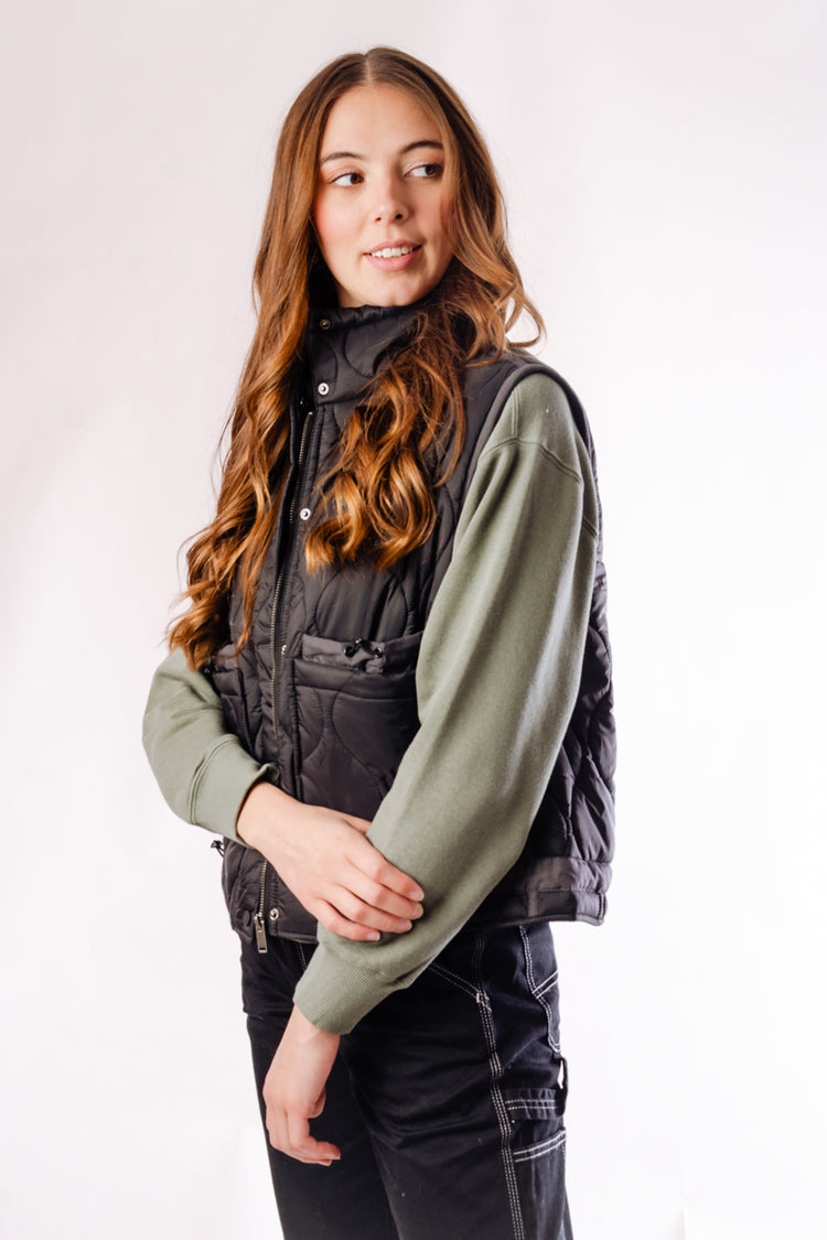 Valky Quilted Nylon Vest - BLK