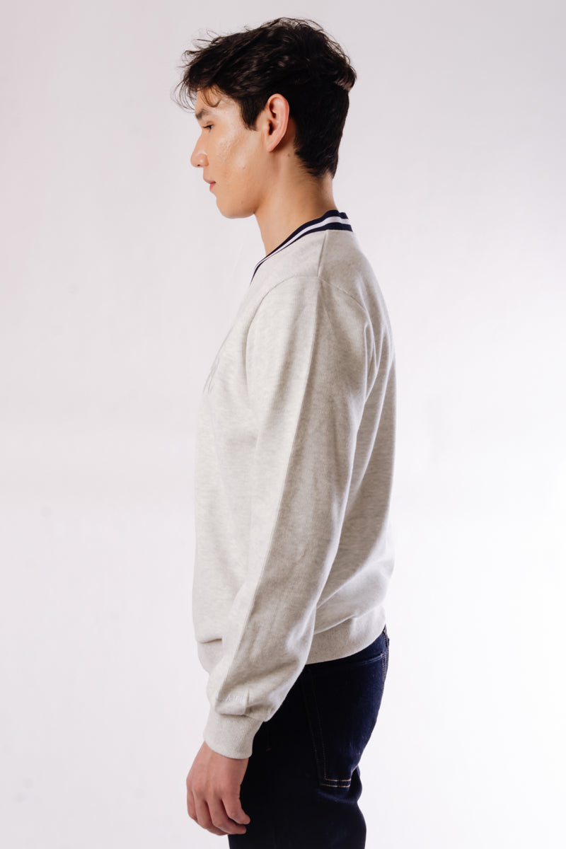 Varsity V-Neck Sweater - GRY