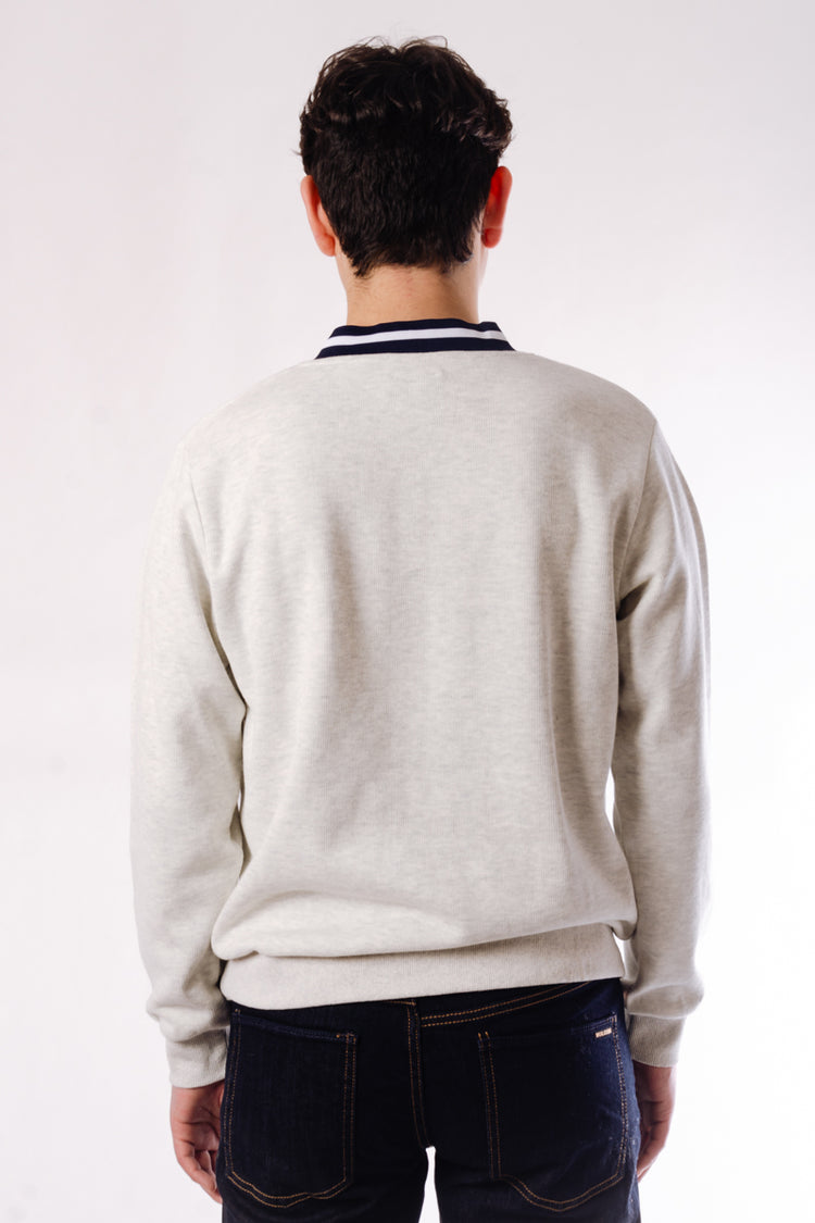 Varsity V-Neck Sweater - GRY