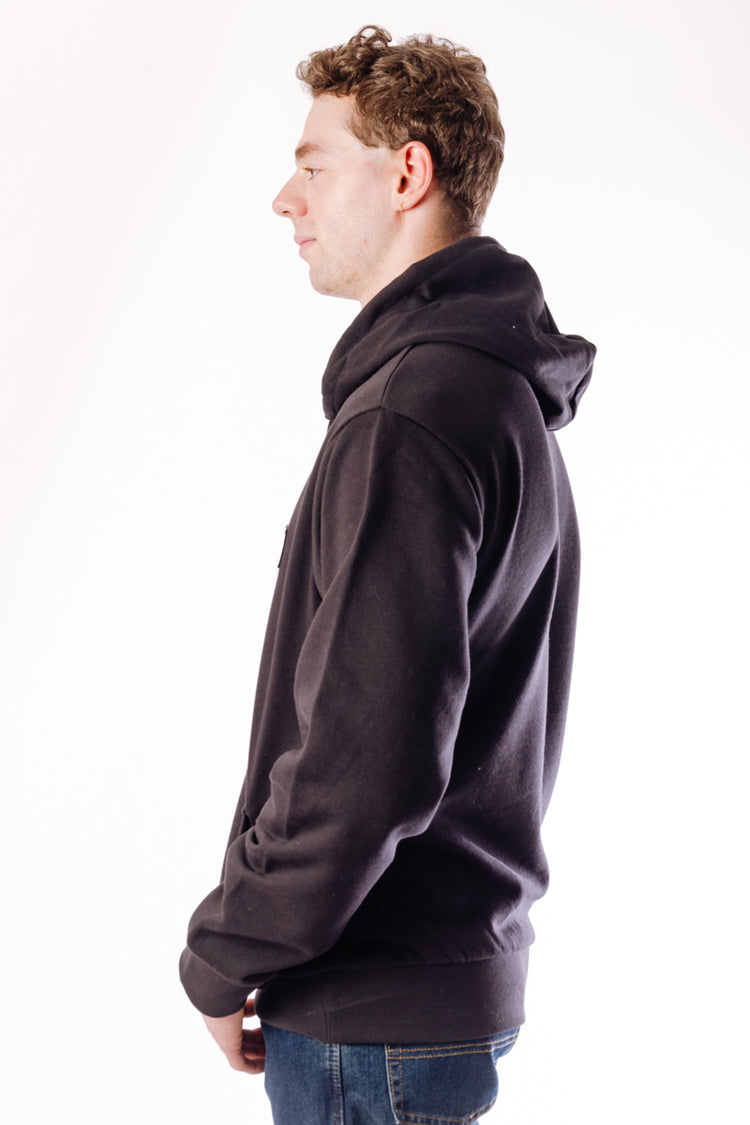 Woven Badge Hoodie - BLK