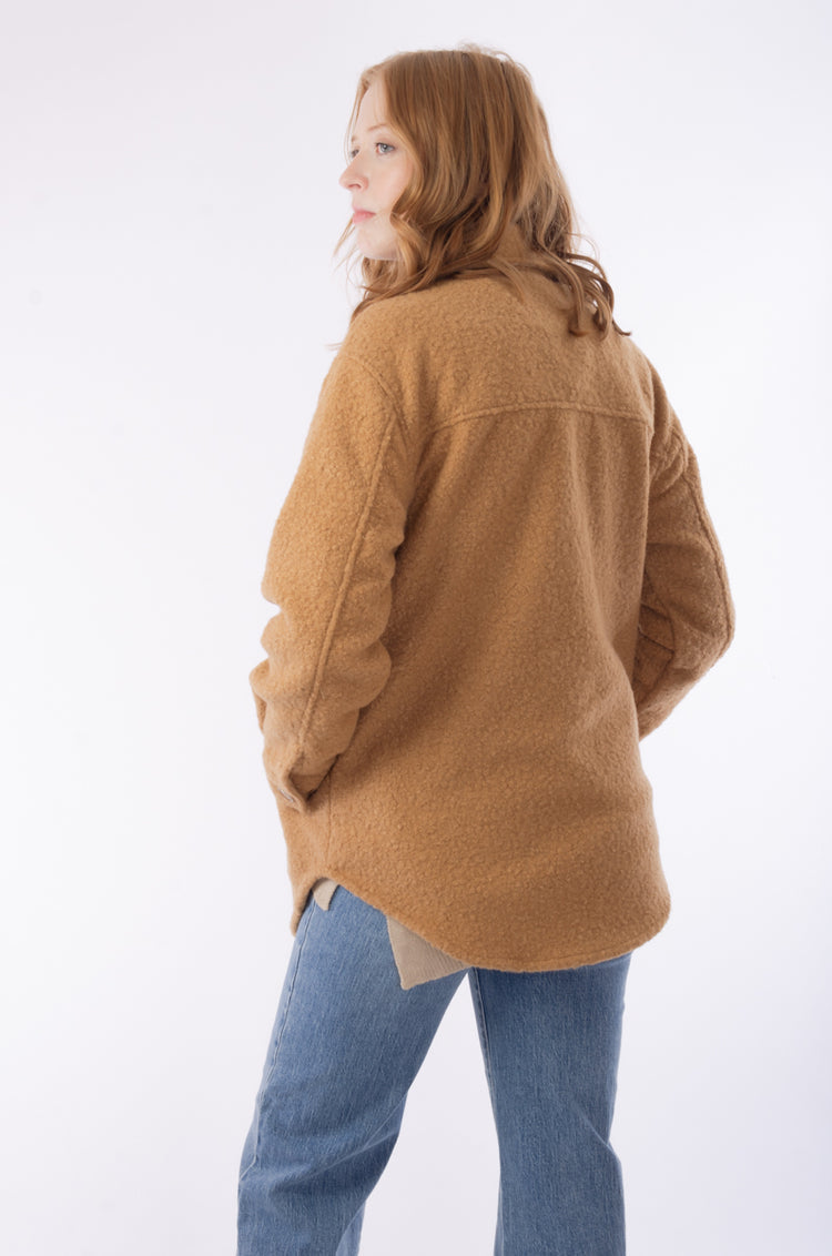 Camel Boucle Shacket - CAM