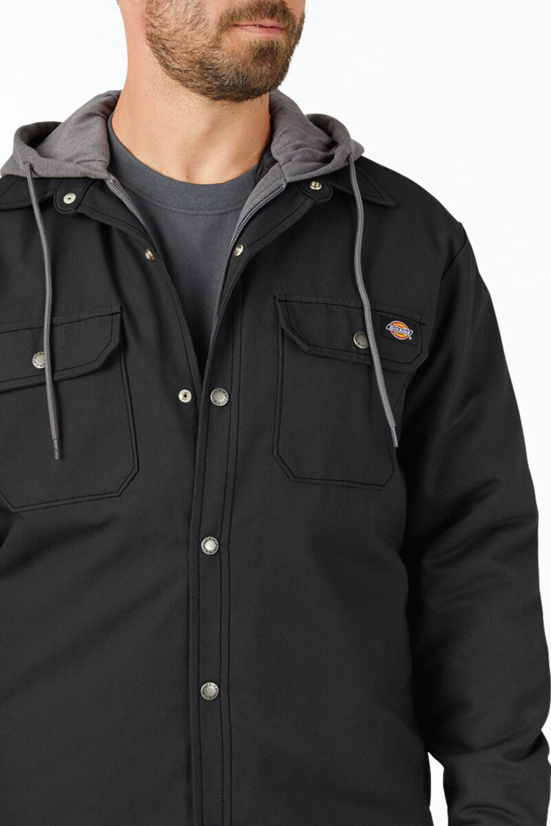 Fleece Lined Hooded Jacket - BLK