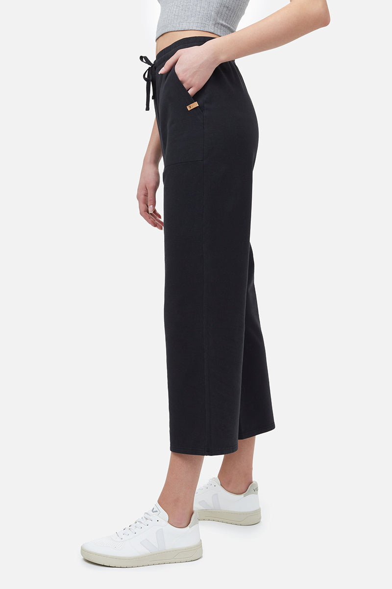 French Terry Cropped Wide Leg Sweatpants