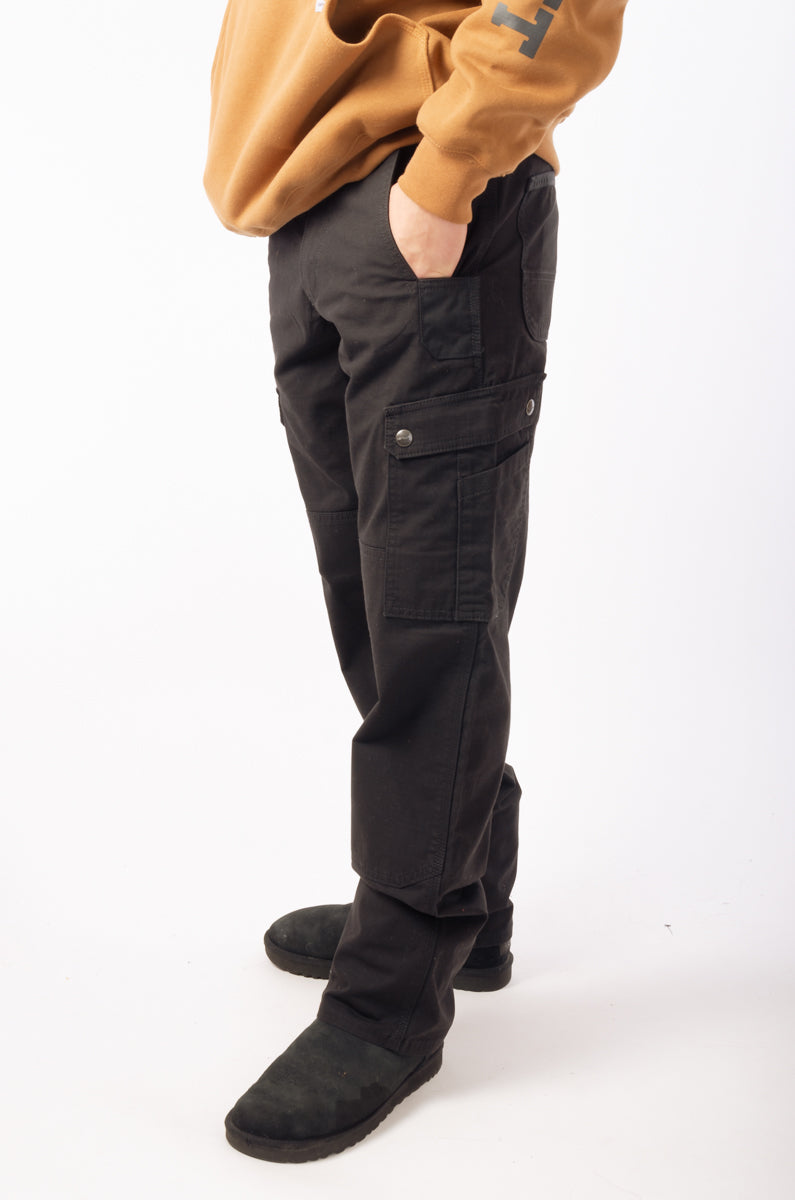 Carhartt Pants: Men's B342 BLK Black Ripstop Cotton Cargo Work Pants