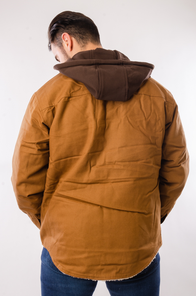 TOUGH DUCK SHERPA LINED HOODED SHIRT WS031