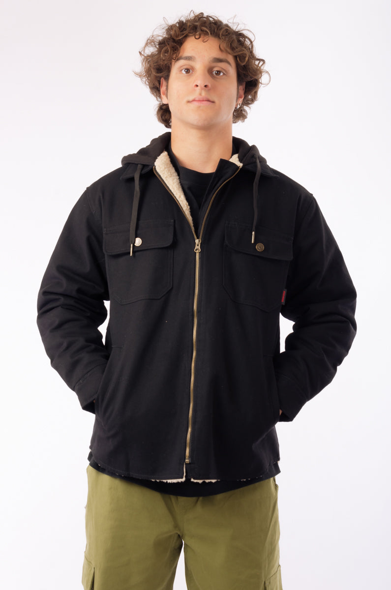 Sherpa Lined Duck Jacket - BLK