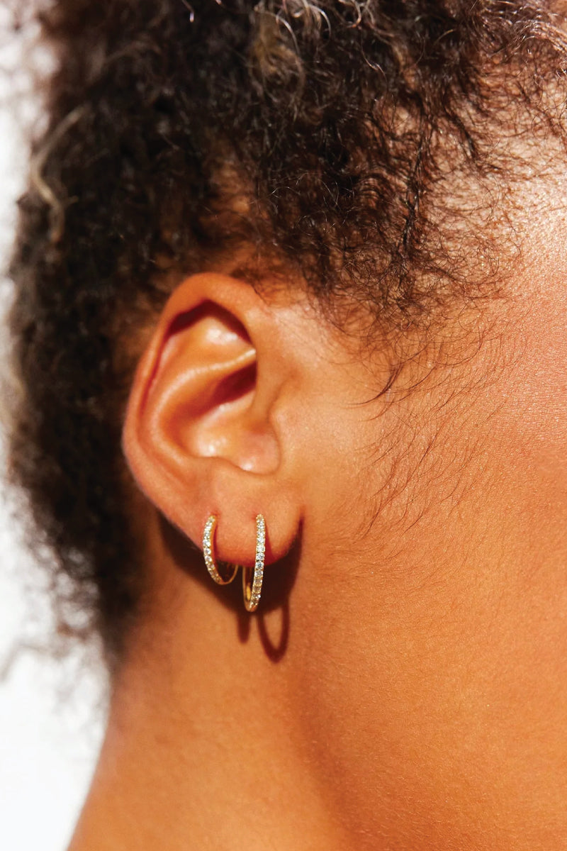 Pave Hoop Earrings